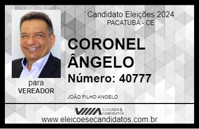 Candidato CORONEL ÂNGELO 2024 - PACATUBA - Eleições