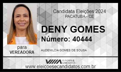 Candidato DENY GOMES 2024 - PACATUBA - Eleições