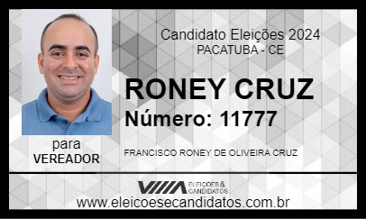 Candidato RONEY CRUZ 2024 - PACATUBA - Eleições