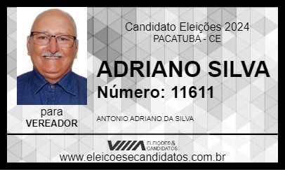 Candidato ADRIANO SILVA 2024 - PACATUBA - Eleições