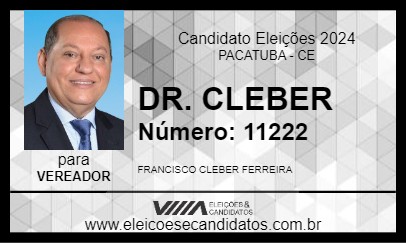 Candidato DR. CLEBER 2024 - PACATUBA - Eleições