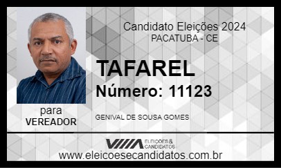 Candidato TAFAREL 2024 - PACATUBA - Eleições