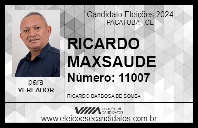 Candidato RICARDO MAXSAUDE 2024 - PACATUBA - Eleições