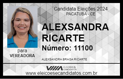 Candidato ALEXSANDRA RICARTE 2024 - PACATUBA - Eleições