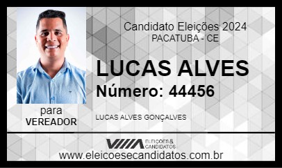 Candidato LUCAS ALVES 2024 - PACATUBA - Eleições