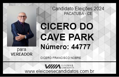 Candidato CICERO DO CAVE PARK 2024 - PACATUBA - Eleições