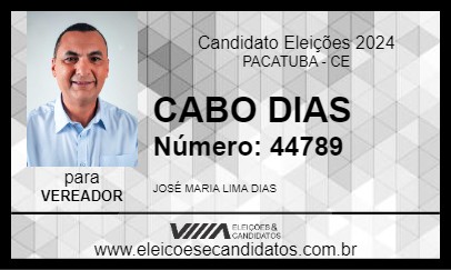 Candidato CABO DIAS 2024 - PACATUBA - Eleições