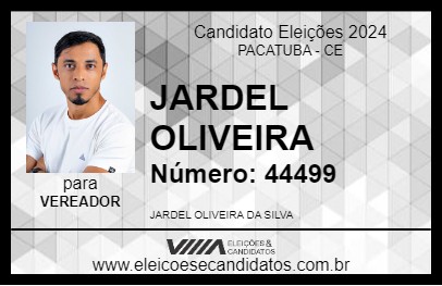 Candidato JARDEL OLIVEIRA 2024 - PACATUBA - Eleições