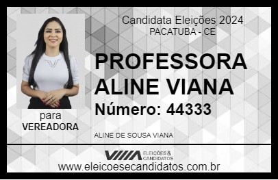 Candidato PROFESSORA ALINE VIANA 2024 - PACATUBA - Eleições