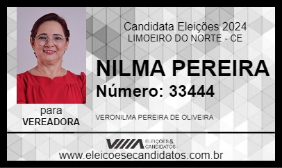 Candidato NILMA PEREIRA 2024 - LIMOEIRO DO NORTE - Eleições