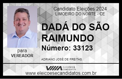 Candidato DADÁ DO SÃO RAIMUNDO 2024 - LIMOEIRO DO NORTE - Eleições