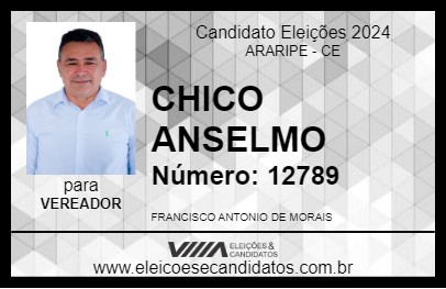 Candidato CHICO ANSELMO 2024 - ARARIPE - Eleições