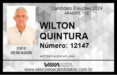 Candidato WILTON QUINTURA 2024 - ARARIPE - Eleições