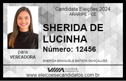 Candidato SHERIDA DE LUCINHA 2024 - ARARIPE - Eleições