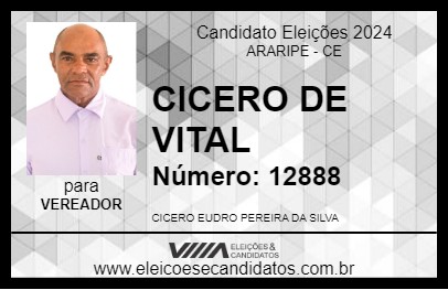 Candidato CICERO DE VITAL 2024 - ARARIPE - Eleições