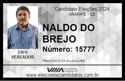 Candidato NALDO DO BREJO 2024 - ARARIPE - Eleições