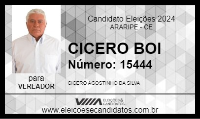 Candidato CICERO BOI 2024 - ARARIPE - Eleições