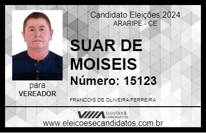 Candidato SUAR DE MOISEIS 2024 - ARARIPE - Eleições