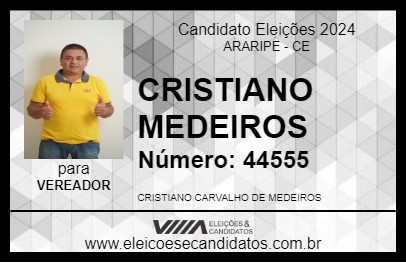 Candidato CRISTIANO MEDEIROS 2024 - ARARIPE - Eleições