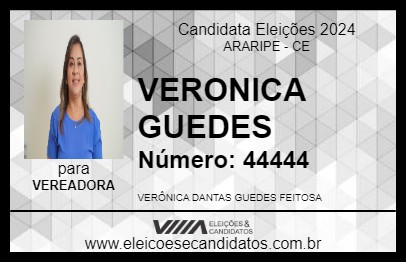 Candidato VERONICA GUEDES 2024 - ARARIPE - Eleições