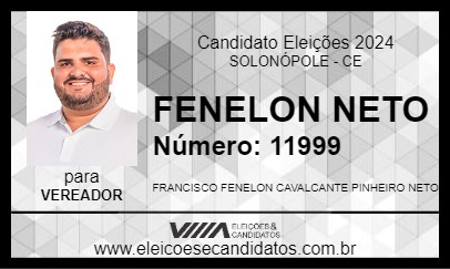 Candidato FENELON NETO 2024 - SOLONÓPOLE - Eleições