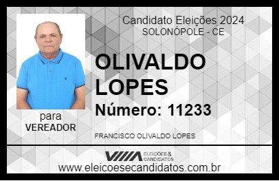 Candidato OLIVALDO LOPES 2024 - SOLONÓPOLE - Eleições