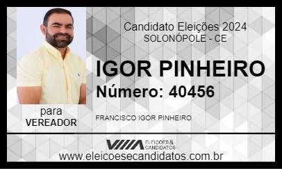 Candidato IGOR PINHEIRO 2024 - SOLONÓPOLE - Eleições