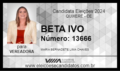 Candidato BETA IVO 2024 - QUIXERÉ - Eleições