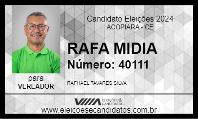 Candidato RAFA MIDIA 2024 - ACOPIARA - Eleições