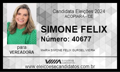 Candidato SIMONE FELIX 2024 - ACOPIARA - Eleições