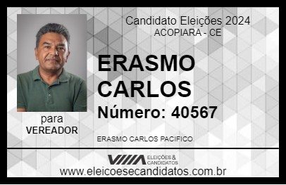 Candidato ERASMO CARLOS 2024 - ACOPIARA - Eleições