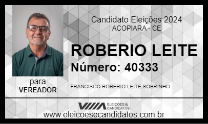 Candidato ROBERIO LEITE 2024 - ACOPIARA - Eleições