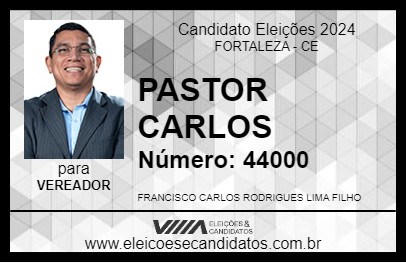 Candidato PASTOR CARLOS 2024 - FORTALEZA - Eleições