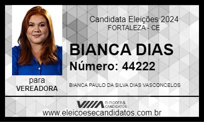 Candidato BIANCA DIAS 2024 - FORTALEZA - Eleições