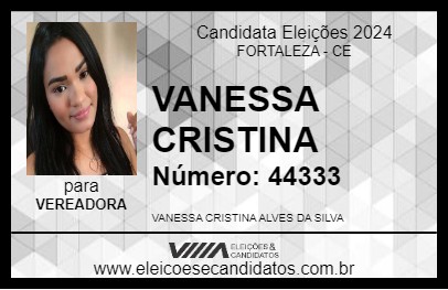 Candidato VANESSA CRISTINA 2024 - FORTALEZA - Eleições