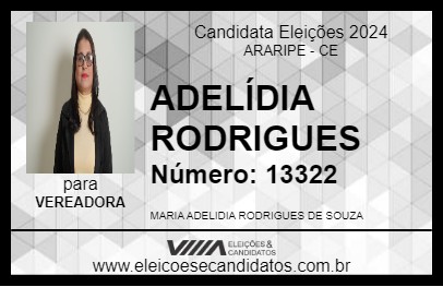 Candidato ADELÍDIA RODRIGUES 2024 - ARARIPE - Eleições