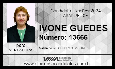 Candidato IVONE GUEDES 2024 - ARARIPE - Eleições