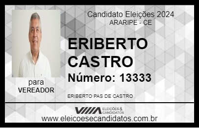 Candidato ERIBERTO CASTRO 2024 - ARARIPE - Eleições