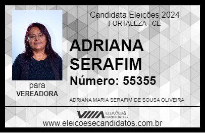 Candidato ADRIANA SERAFIM 2024 - FORTALEZA - Eleições