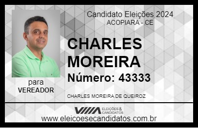 Candidato CHARLES MOREIRA 2024 - ACOPIARA - Eleições