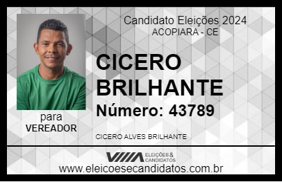 Candidato CICERO BRILHANTE 2024 - ACOPIARA - Eleições