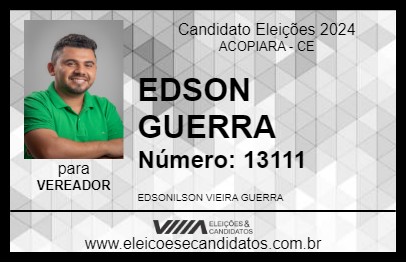 Candidato EDSON GUERRA 2024 - ACOPIARA - Eleições