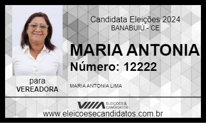 Candidato MARIA ANTONIA 2024 - BANABUIÚ - Eleições