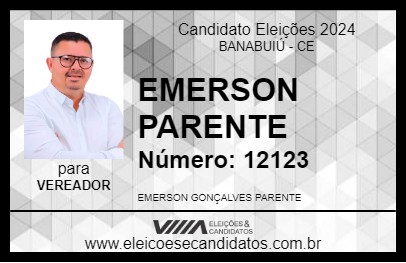 Candidato EMERSON PARENTE 2024 - BANABUIÚ - Eleições