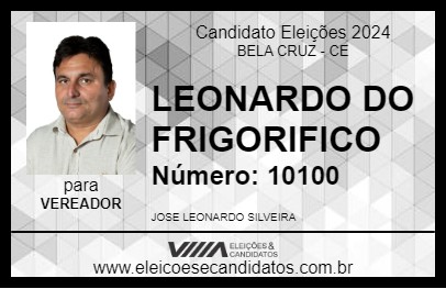 Candidato LEONARDO DO FRIGORIFICO 2024 - BELA CRUZ - Eleições