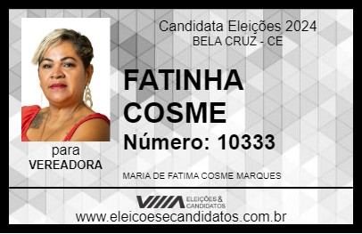 Candidato FATINHA COSME 2024 - BELA CRUZ - Eleições