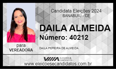 Candidato DAILA ALMEIDA 2024 - BANABUIÚ - Eleições