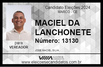 Candidato MACIEL DA LANCHONETE 2024 - MARCO - Eleições