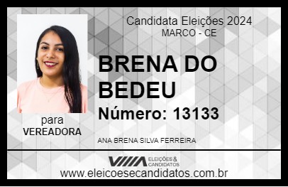 Candidato BRENA DO BEDEU 2024 - MARCO - Eleições