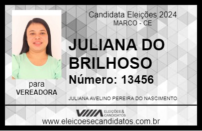 Candidato JULIANA DO BRILHOSO 2024 - MARCO - Eleições